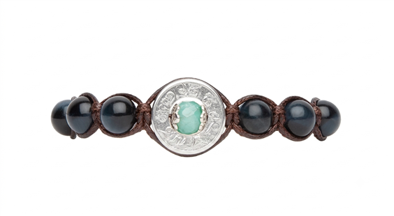 Bracciale Tamashii Ruota della Preghiera in Pietre dure Smeraldo BHS339-245E - BHS339-245E